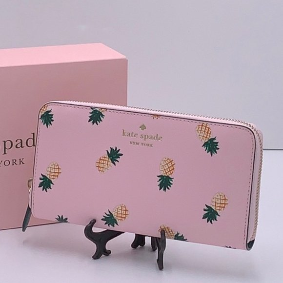kate spade Handbags - Kate Spade Pineapple Printed Large Continental Wallet Pink Multi